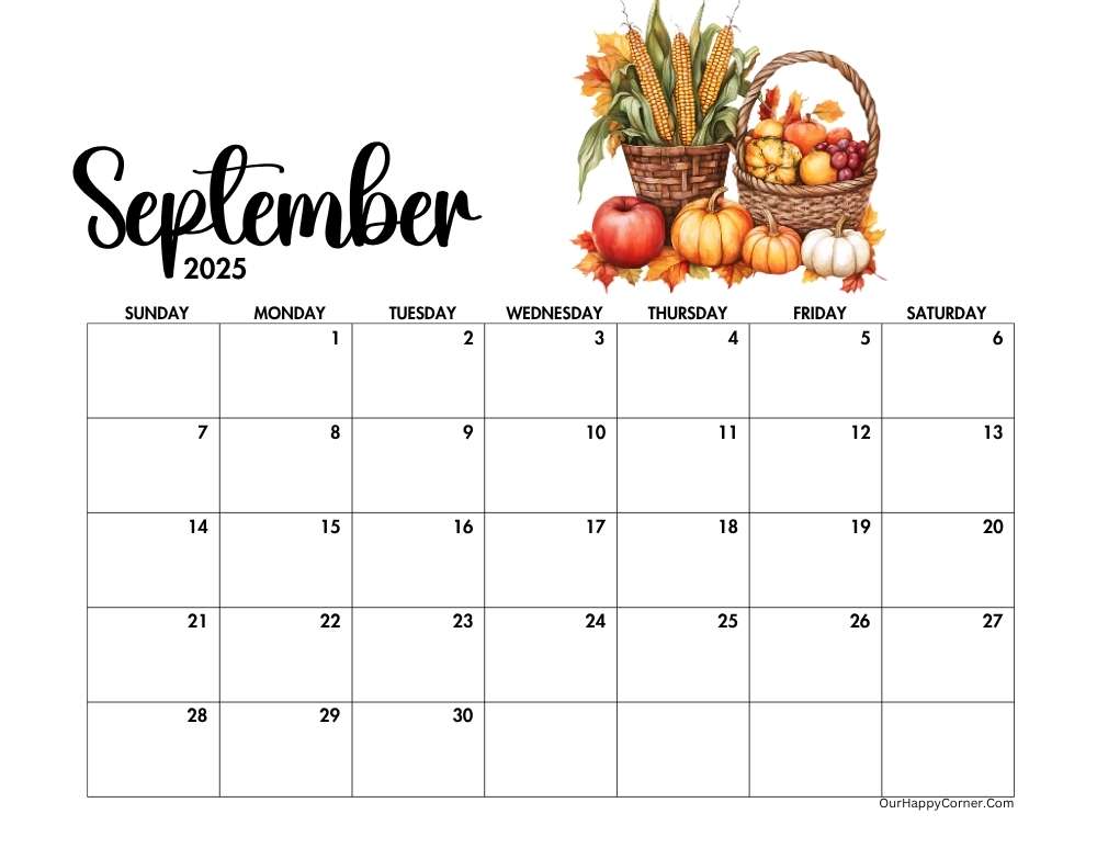 Autumn decorated calendar