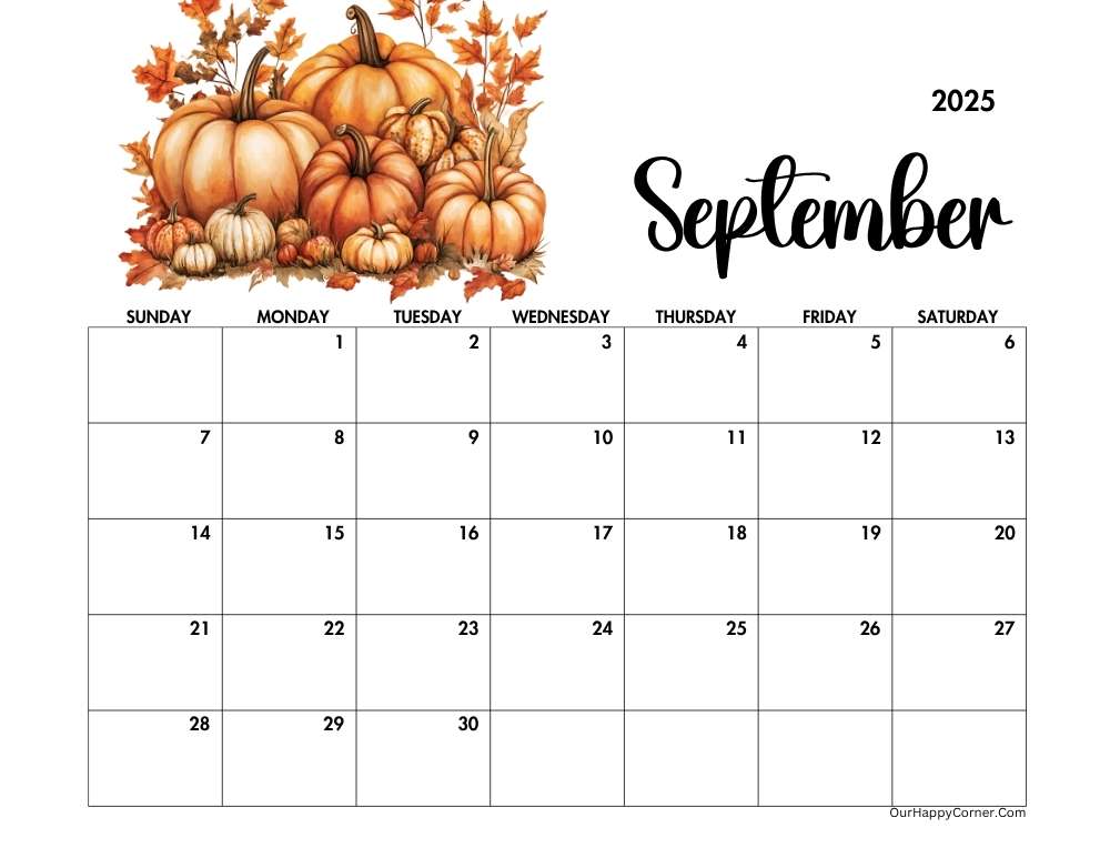 Autumn decorated calendar