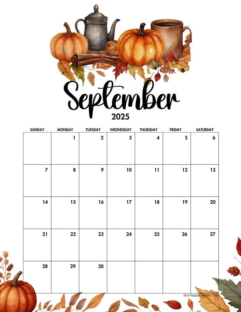 Autumn decorated calendar