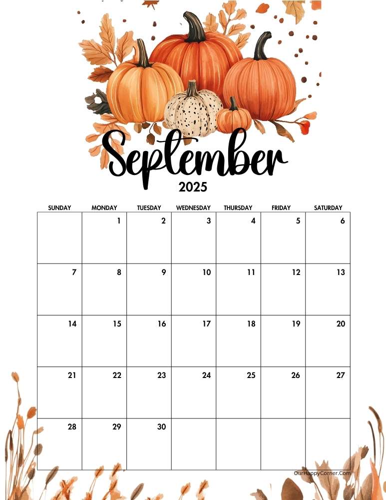 Autumn decorated calendar