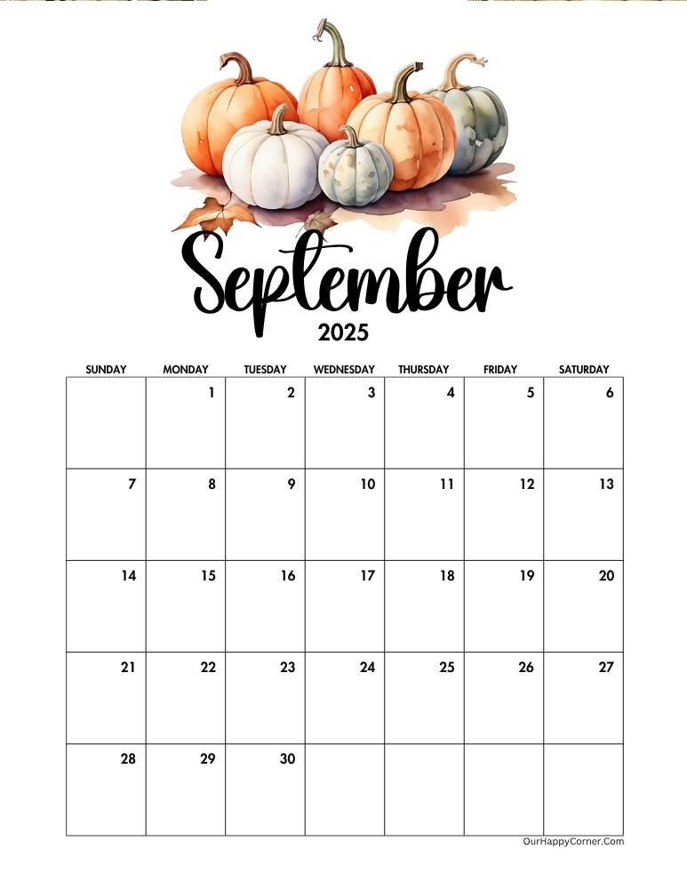 Autumn decorated calendar