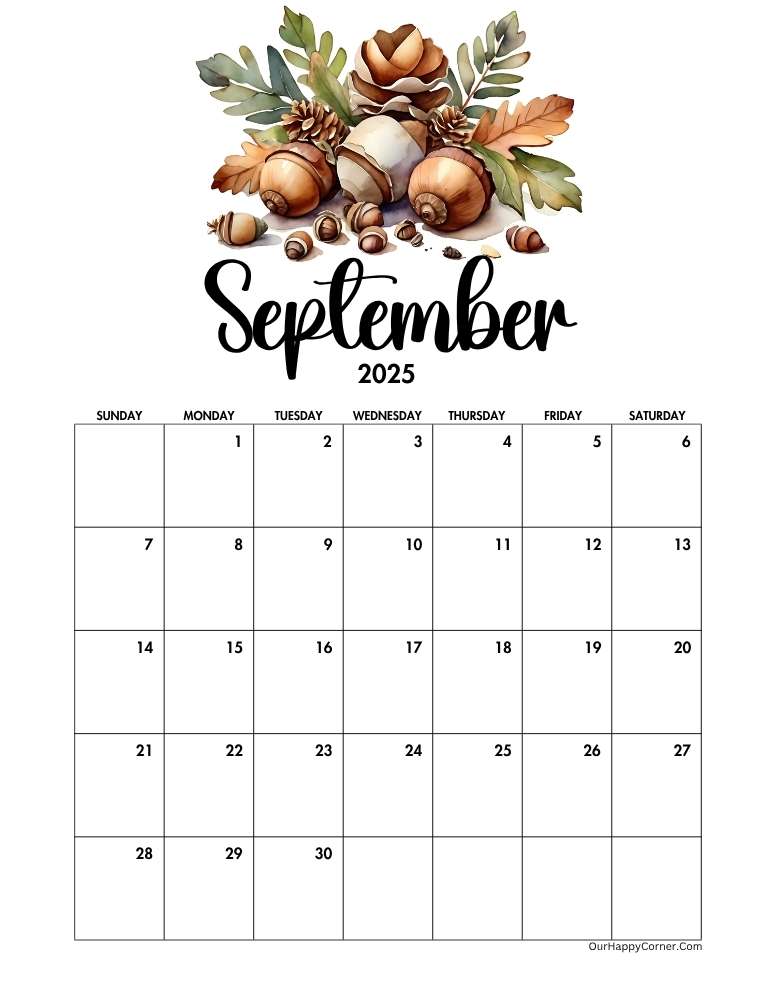 Autumn decorated calendar