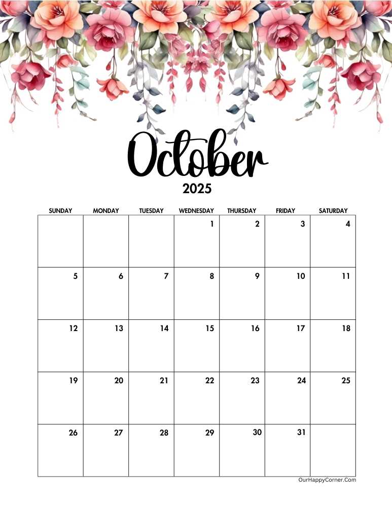 October Calendar 2025