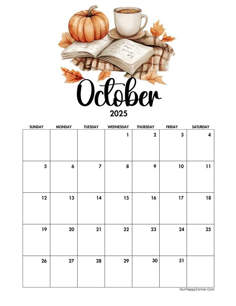 Fall season decorated calendar