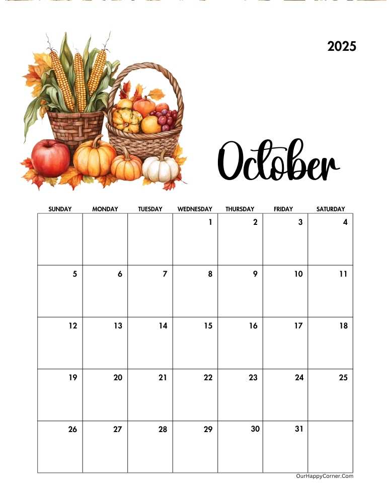 October Calendar 2025