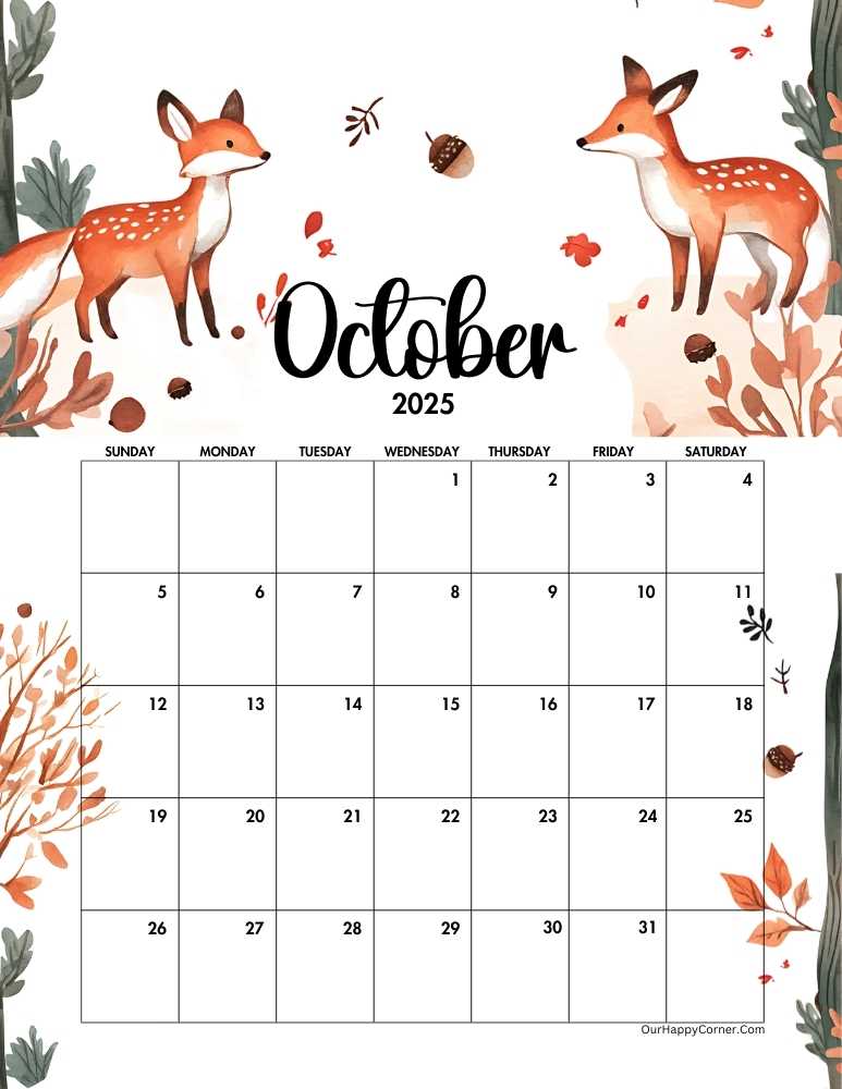 Fall season decorated calendar