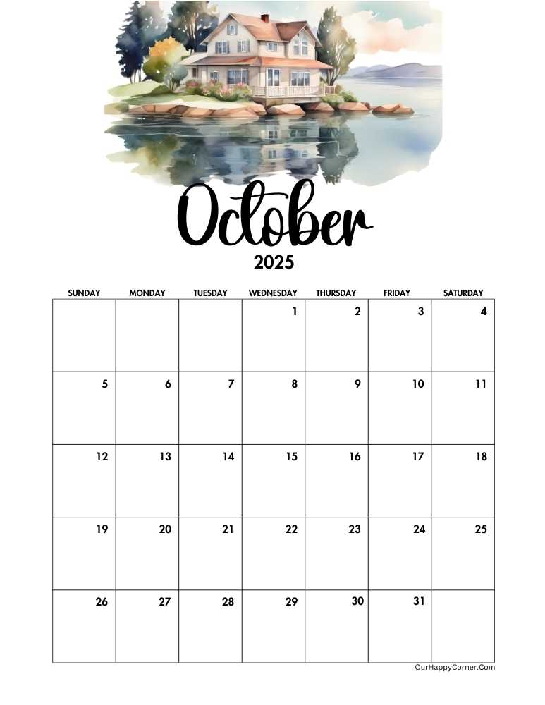 House by the lake calendar