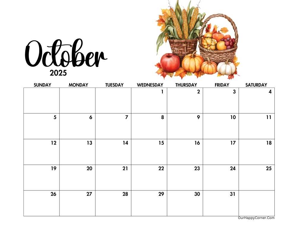 Autumn decorated calendar