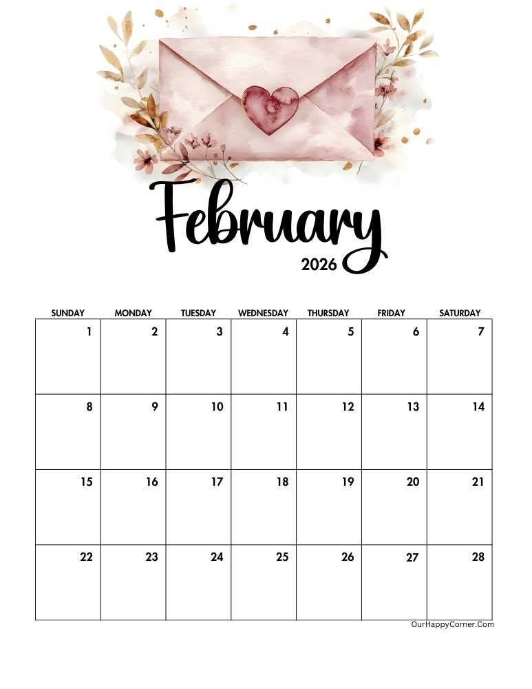February calendar printable