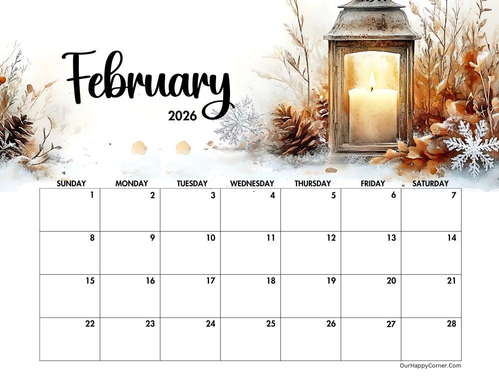 Valentine Day decorated calendar