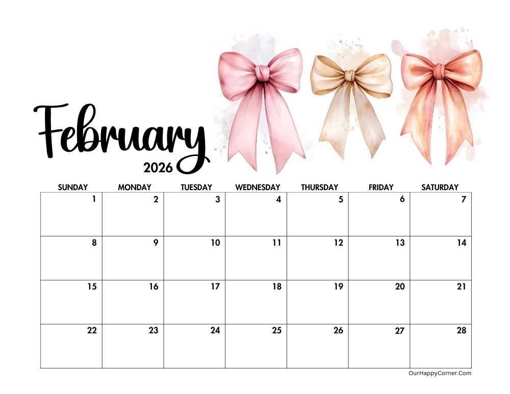 Valentine Day decorated calendar