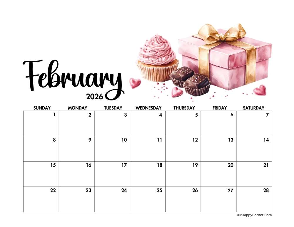 Valentine Day decorated calendar