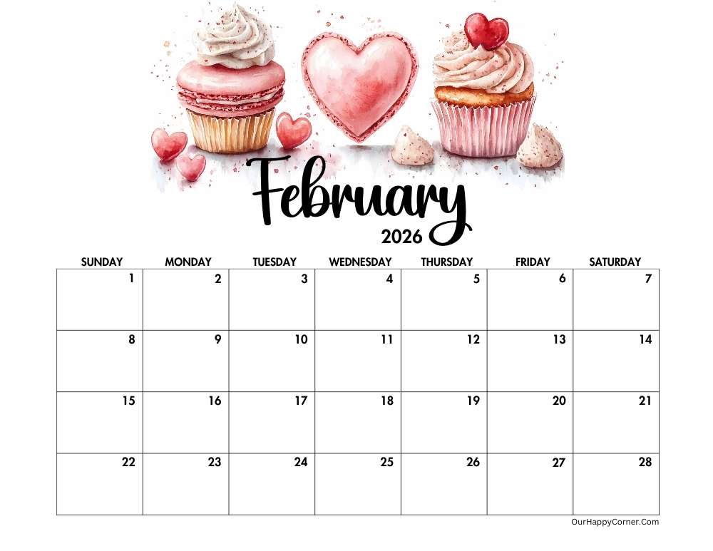 Valentine Day decorated calendar