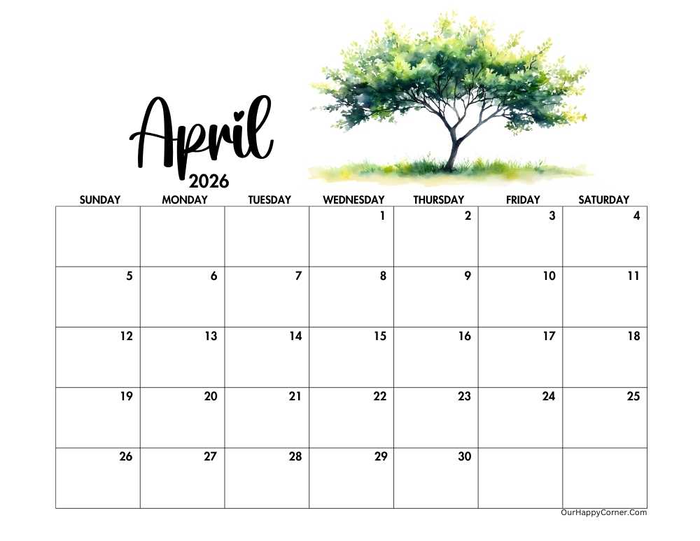 Earth day theme calendar