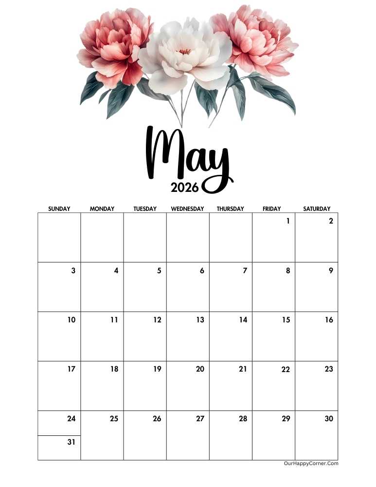 Floral calendar May 2026