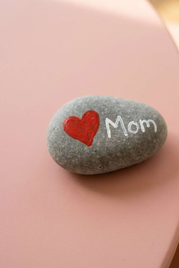 Mothers Day Painted Rock Heart Mother's Day crafts