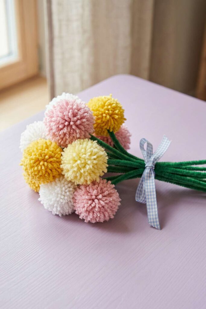 Mothers Day Pom-Pom Flower Bouquet