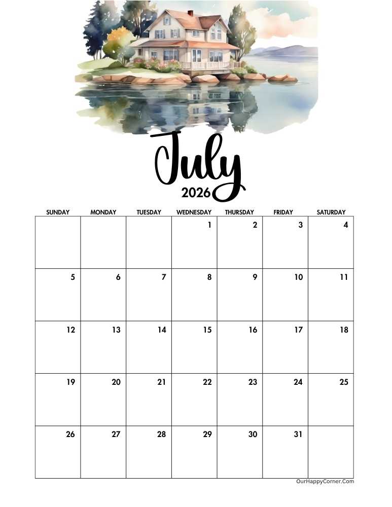 July calendar 2026