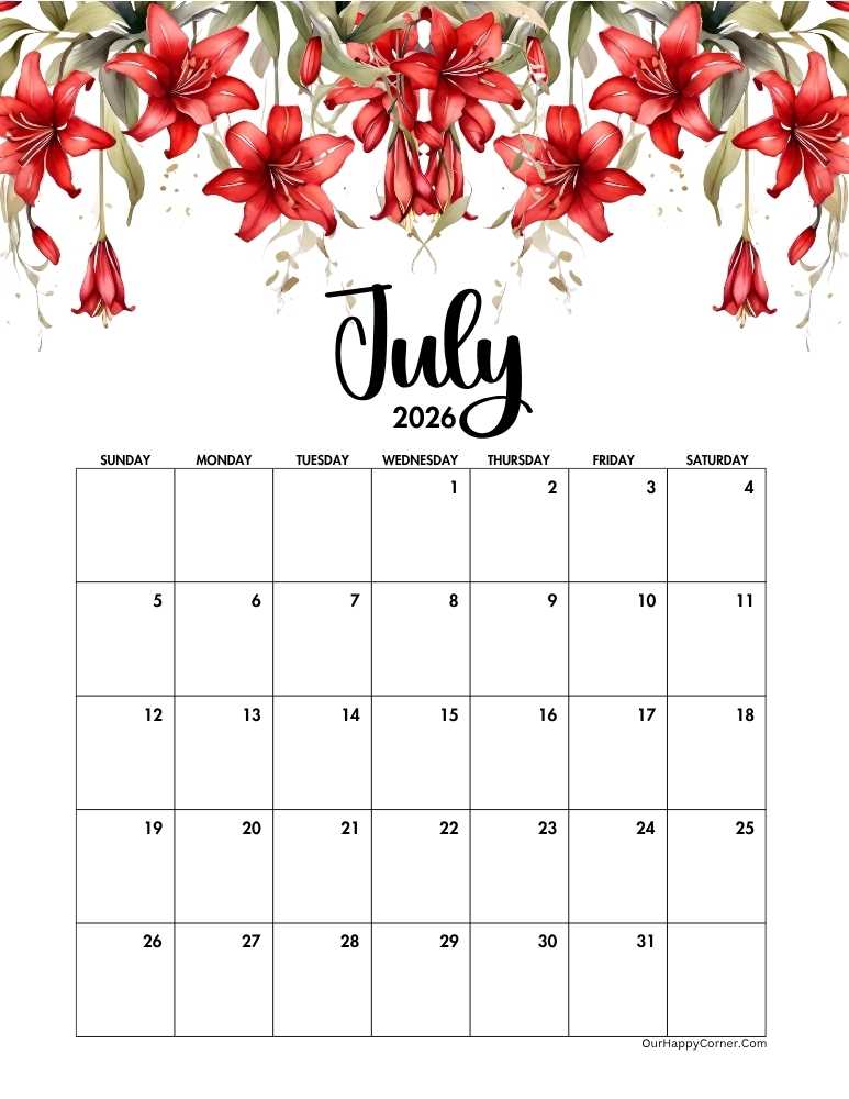 Floral calendar