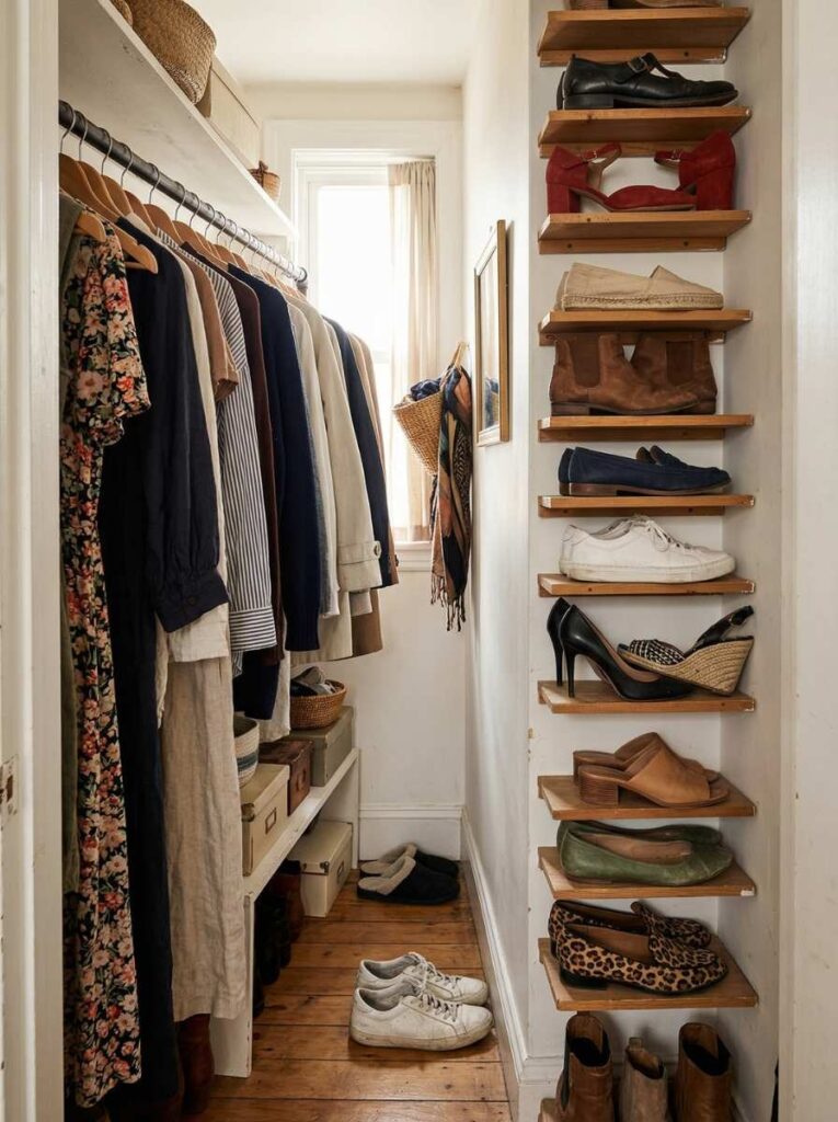vertical wall shoe storage