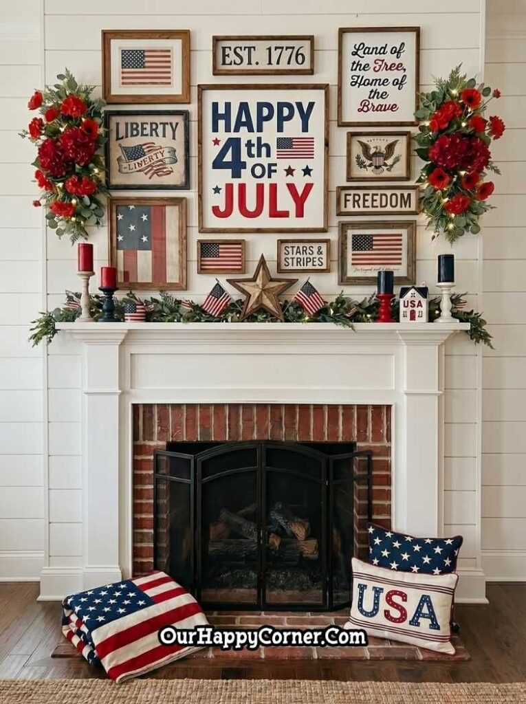 4th of July Mantel Decor