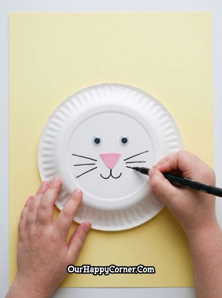 whiskers and mouth drawn