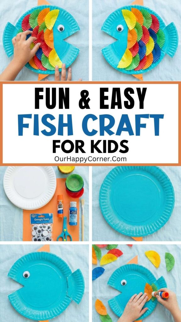 Paper plate fish craft for kids