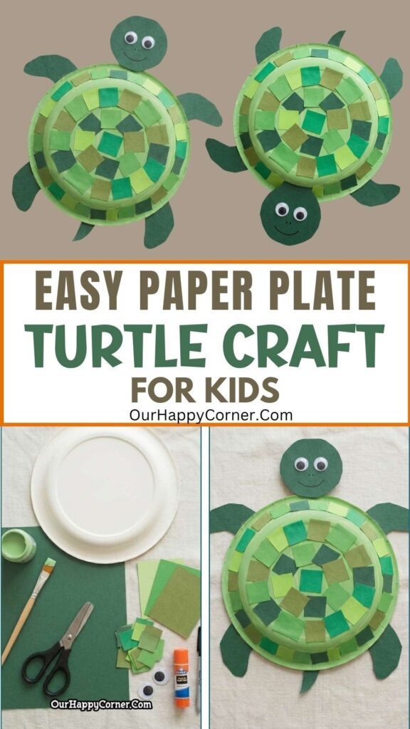 Paper plate turtle craft for kids