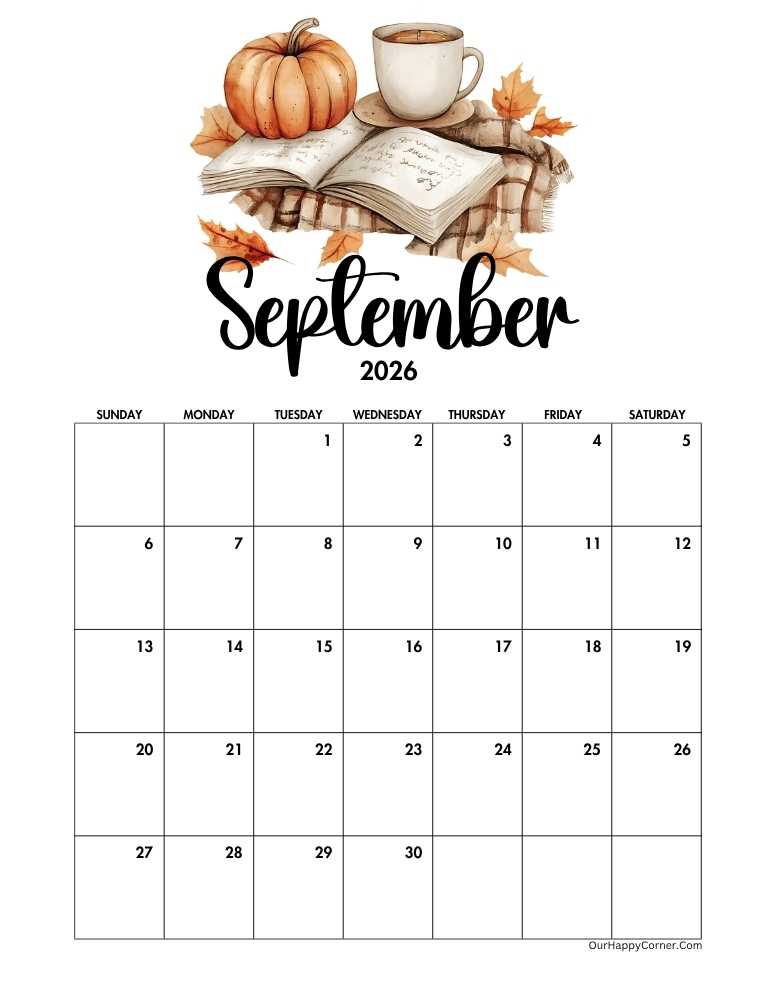 September 2026 Calendar Printable