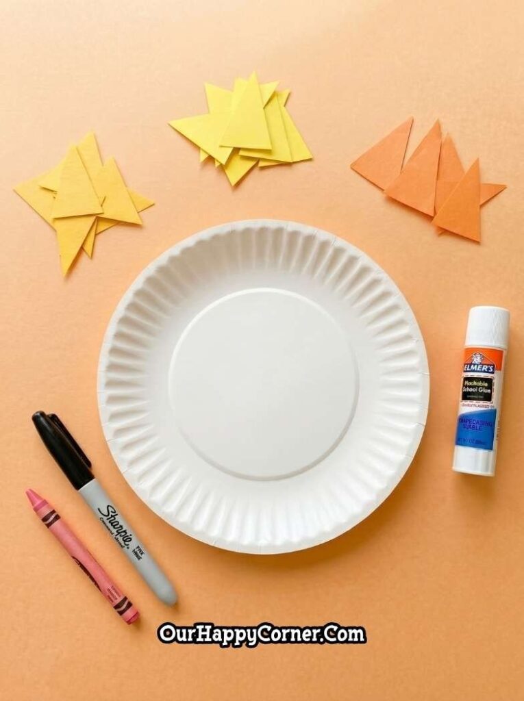 Paper plate and craft materials