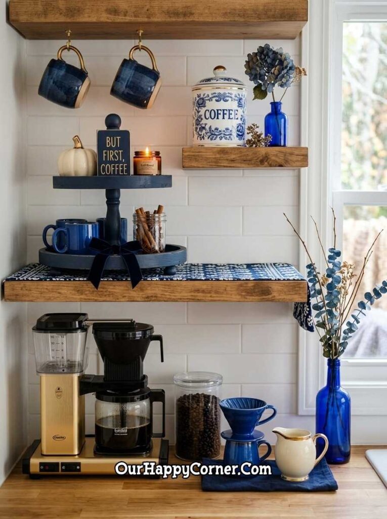 he Blue Fall Coffee Bar  Decor