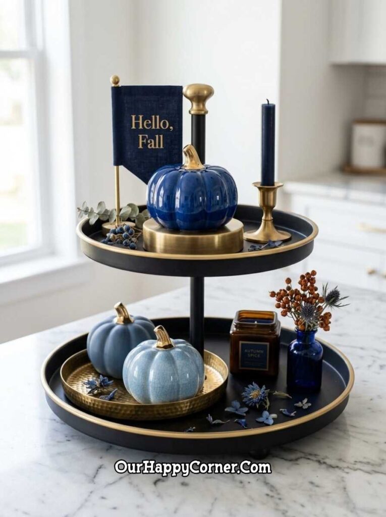 The Modern Navy & Gold Tiered Tray 