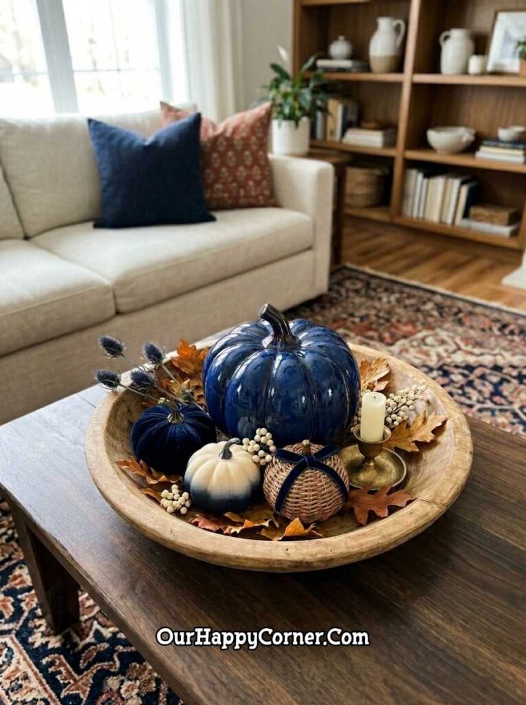 Blue fall decor The Coffee Table Dough Bowl 