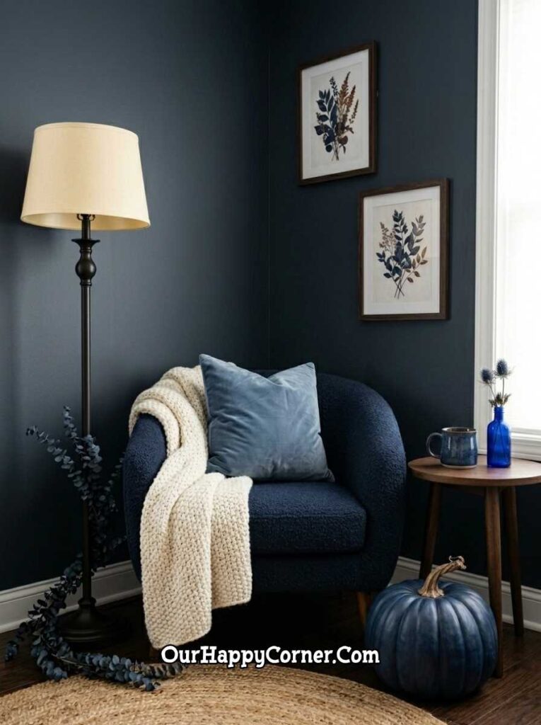 The Cozy Reading Corner Blue Fall Decor