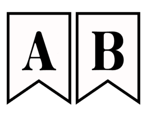 Free Printable Black and White Banner Letters - Our Happy Corner