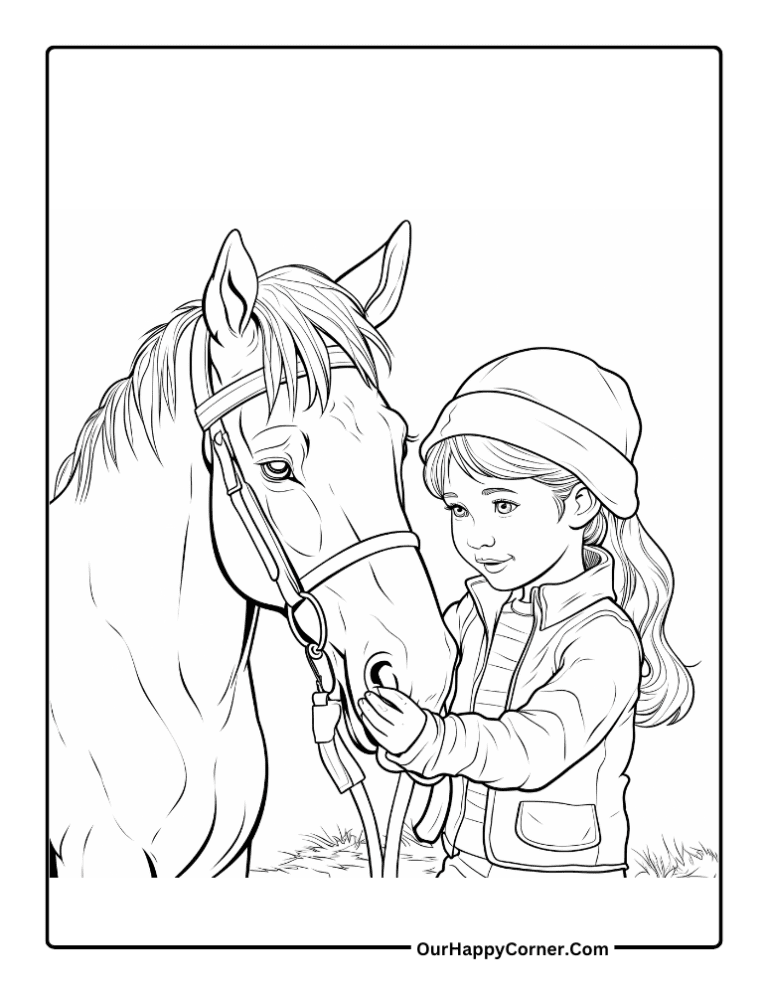 Horse Coloring Pages for Kids Free Printable - Our Happy Corner