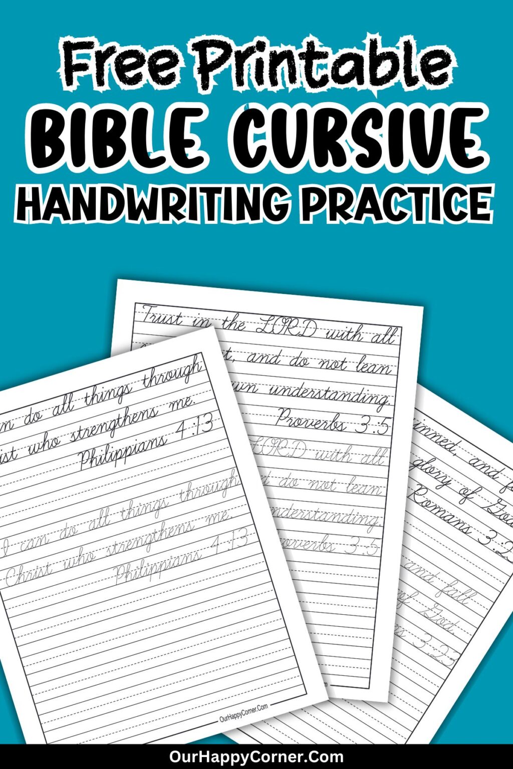 Cursive Bible Verse Copywork Free Printable - Our Happy Corner