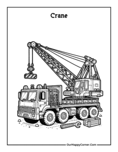 Free Printable Construction Vehicle Coloring Pages - Our Happy Corner
