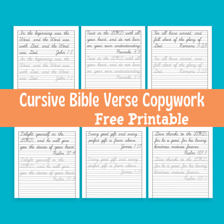 Cursive Bible Verse Copywork Free Printable Handwriting Practice