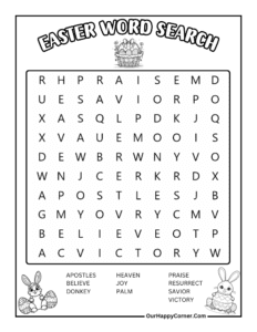 Fun Easter Word Search Puzzles for Kids and Adults - Our Happy Corner