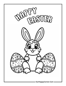 Easter Bunny Coloring Pages Free Printable - Our Happy Corner