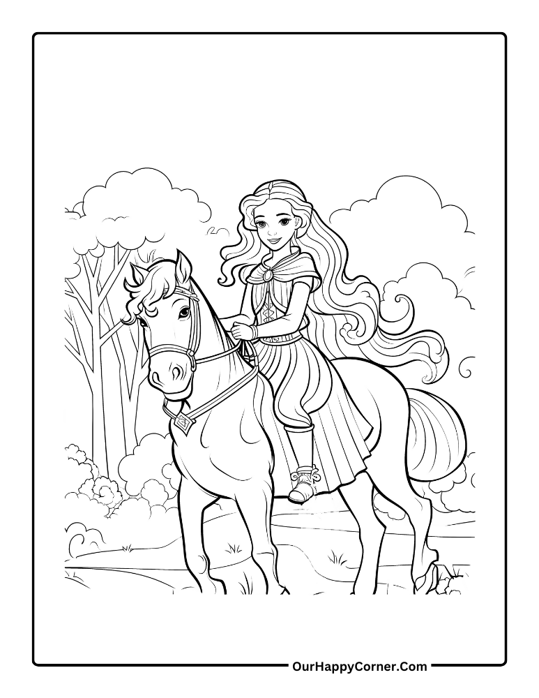 Horse Coloring Pages for Kids Free Printable - Our Happy Corner