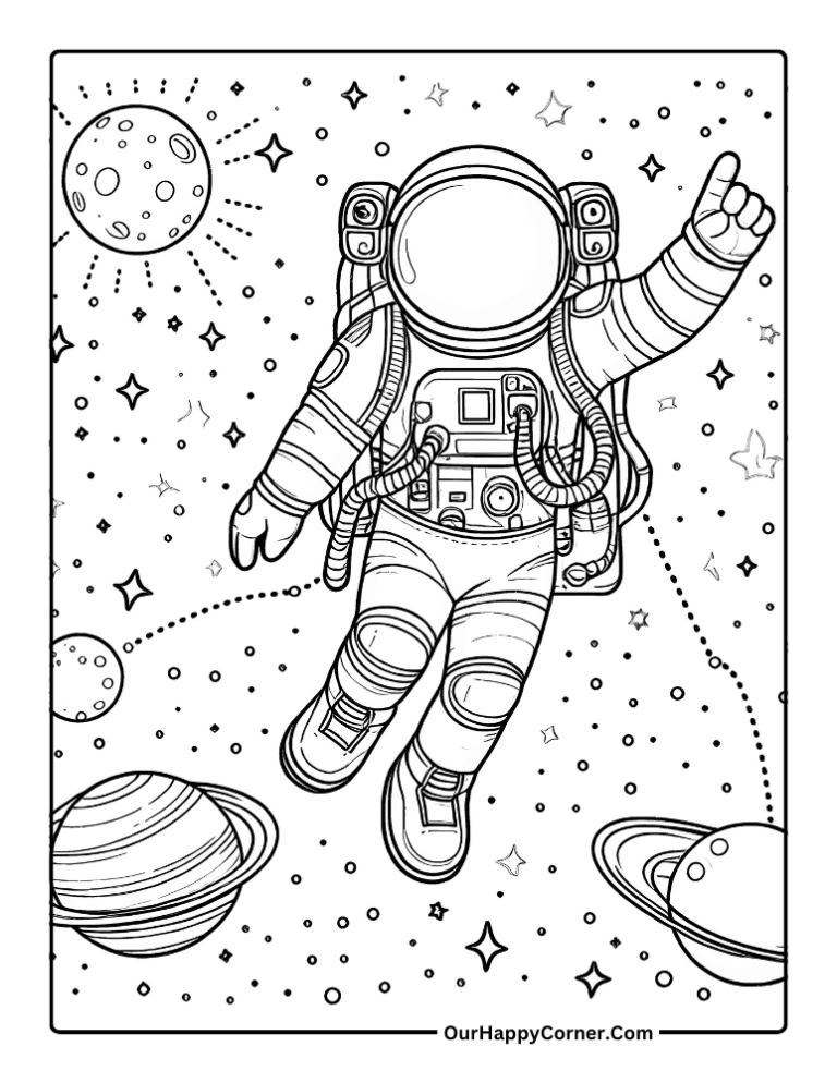 Outer Space Coloring Pages Free Printable - Our Happy Corner