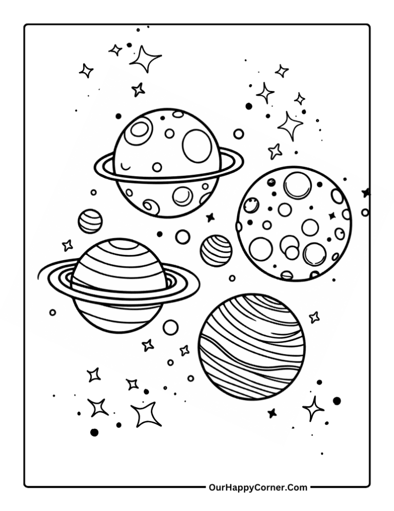 Outer Space Coloring Pages Free Printable - Our Happy Corner