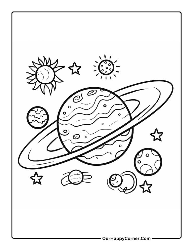 Outer Space Coloring Pages Free Printable - Our Happy Corner