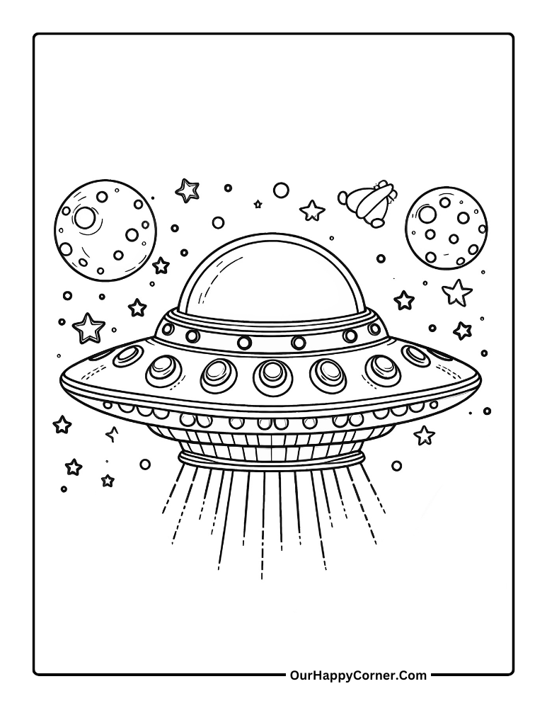 Outer Space Coloring Pages Free Printable - Our Happy Corner