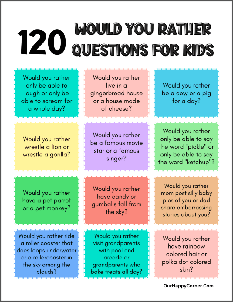 Would You Rather Questions for Kids: Spark Fun Conversations - Our ...