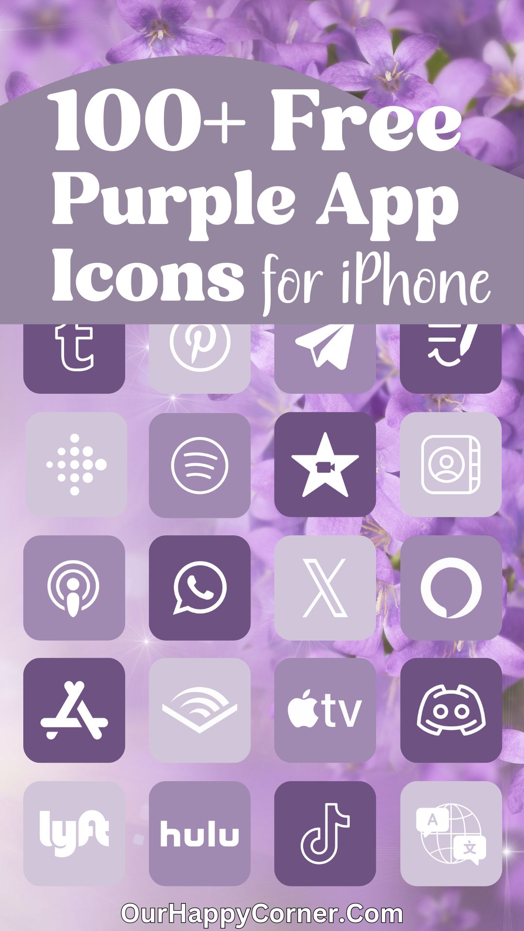 100 Free Purple App Icons For Your iPhone - Our Happy Corner