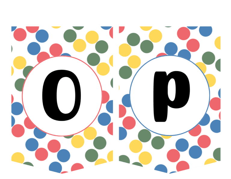 Polka Dot Rainbow Alphabet Banner Free Printable - Our Happy Corner