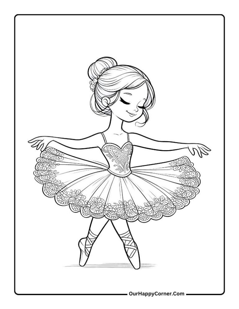 Ballerina Coloring Pages Free Printables - Our Happy Corner
